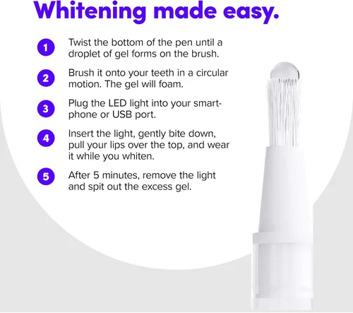 Vista 7 de SmileDirectClub Kit de blanqueamiento dental con luz LED, paquete de 9 bolígrafos de gel, peróxido de hidrógeno de fuerza profesional, sin dolor