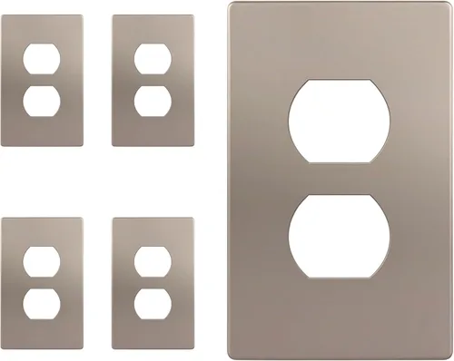 Vista 20 de ENERLITES Placa de pared dúplex para tomacorriente para receptáculos, cubierta de toma de corriente eléctrica jumbo, acabado brillante, de gran Negro