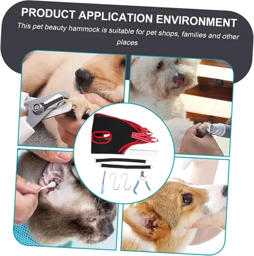 Vista 5 de 1 juego de hamaca miniatura para recortar uñas para perros y gatos, bolsa de aseo transpirable, ligera, duradera, herramienta de corte de uñas
