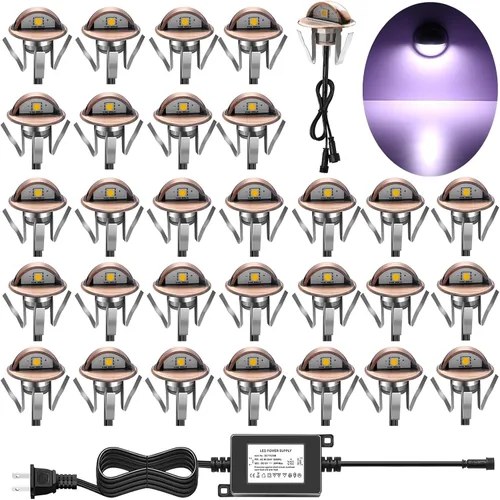 Vista 13 de Luz LED para escaleras, bajo voltaje, impermeable, IP65, para exteriores, 1-2/5 pulgadas, de madera empotrada, iluminación LED de terraza, patio