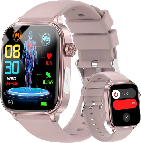 Vista 8 de Reloj inteligente para hombres y mujeres (responder/hacer llamadas), reloj de fitness de 1.96" con pantalla HD, monitor de presión