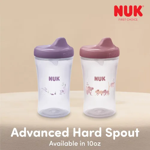 Vista 6 de Vaso Entrenador NUK Advanced con Boquilla Rígida, 10 oz. Mono y cebra
