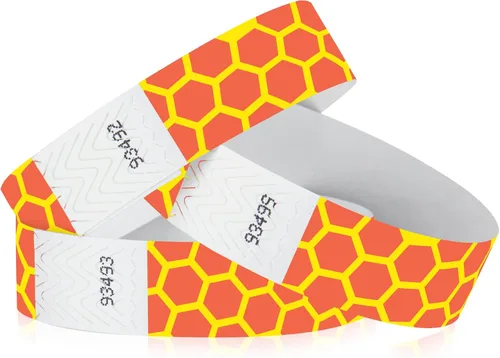 Vista 20 de 500 pulseras Tyvek con globos de Wristco para eventos, cómodas pulseras de papel resistentes a desgarros, pulseras de identificación
