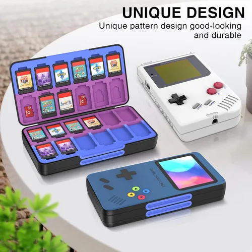 Vista 6 de Funda para tarjetas de juego Switch para Nintendo Switch/Switch OLED/Switch Lite, soporte para tarjetas de juegos con forro de color degradado