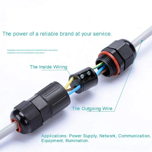 Vista 4 de 2 cajas de conexiones eléctricas impermeables IP68 para exteriores, conectores de cable subterráneo, cajas de conexiones para cables de 2 o 3 pines