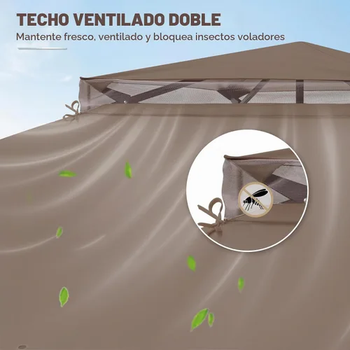 Vista 2 de EAGLE PEAK - Cenador desplegable de 13 x 13 pulgadas con mosquitera, toldo mosquitero fácil de instalar para patio y patio trasero, kiosco al aire