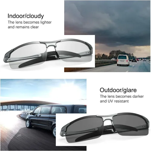Vista 2 de YIMI Gafas de sol polarizadas fotocromáticas para conducción z87 para hombres y mujeres gafas de seguridad de día y noche