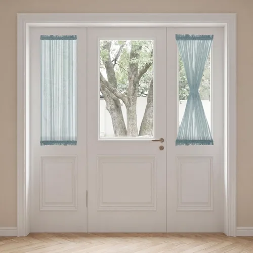 Vista 50 de H. Versailtex Lino Natural y Poly semi-láminas Premium suaves y ricos materiales paneles de cortina con abrazadera ajustable para patio Gris