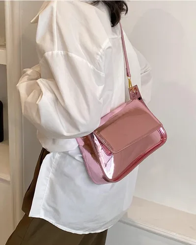 Vista 4 de Bolso de noche para mujer, bolso de mano Y2k, plateado brillante, bolso de mano, bolso de fiesta, lindo bolso metálico