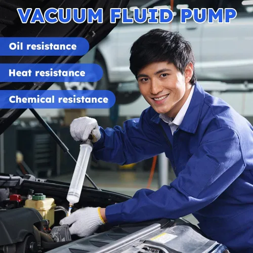 Vista 6 de Bomba extractora de fluidos automotriz, jeringas de cambio de aceite multiusos de 500 CC con manguera, succión manual, combustible, transferencia
