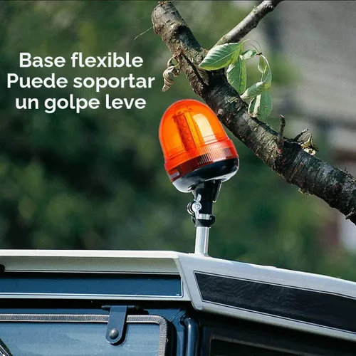 Vista 6 de Luz de baliza ámbar intermitente giratoria de 60 LED, lámpara estroboscópica de montaje flexible, luz de advertencia de emergencia para tractor