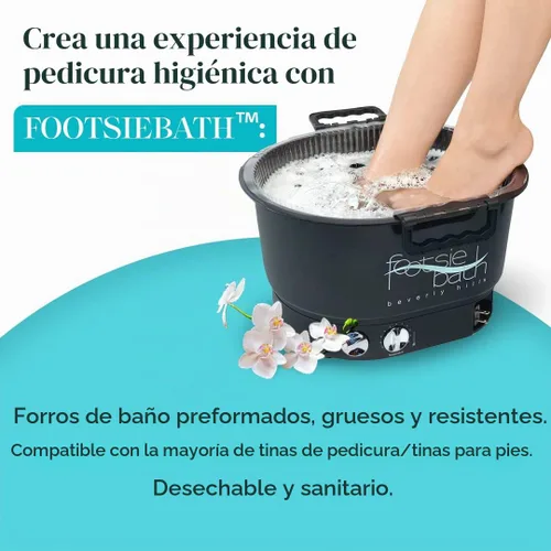Vista 3 de Footsie - Revestimientos de baño desechables originales para pedicura, 100