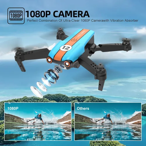 Vista 2 de Dron con cámara para adultos, Drone FPV plegable de 2.4 GHz para principiantes y adultos, 26 minutos de tiempo de vuelo, juguetes RC Quadcopter