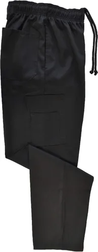 Vista 5 de Natural Uniforms Classic Baggy 6 bolsillos negro chef pantalones de cocina uniforme de trabajo