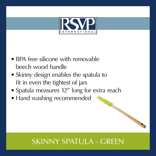 Vista 6 de RSVP International Kitchen Tool Collection - Espátula delgada, 11.75 pulgadas, color verde