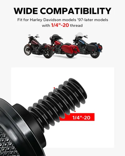 Vista 4 de Amazicha - Tornillo de montaje con tapa para perno de asiento para Harley Davidson, compatible con guardabarros 1997-2024