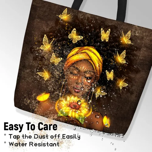 Vista 3 de Bolsos de mano afroamericanos para mujer, bolso de arte negro Afro Black Girl Magic Satchel bolsos para gimnasio, escuela, viajes