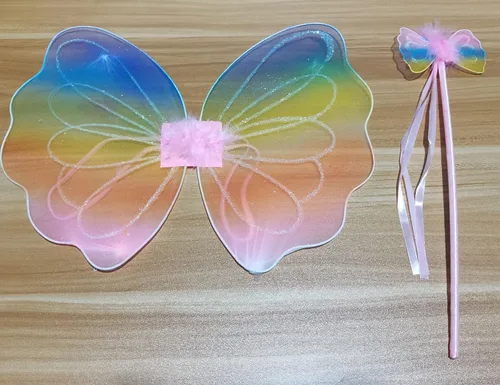 Vista 3 de Danballto Disfraz de mariposa de alas de hadas para niñas pequeñas