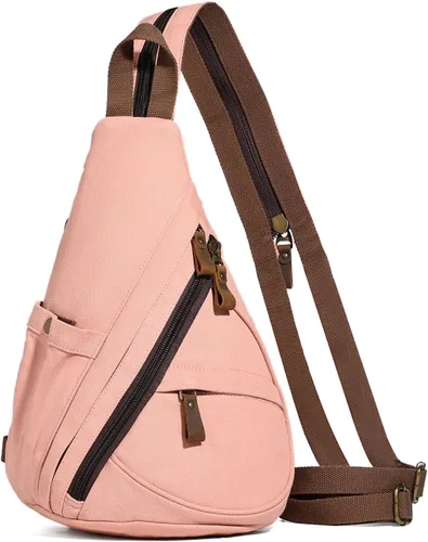Vista 23 de KL928 Mochila de Lona Tipo Bandolera - Mochila Cruzada Pequeña para Hombro, Mochila Informal Diurna, Mochila para Hombre y Mujer (Versión Grande)