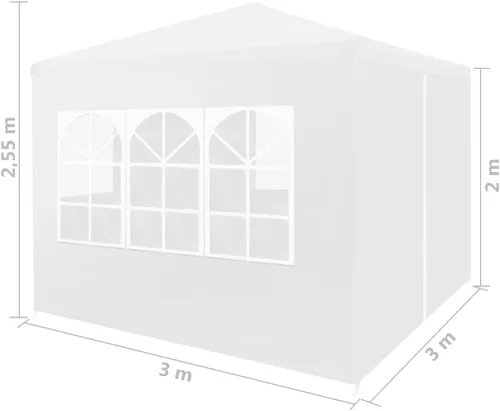 Vista 7 de Toldo desplegable, toldo con paredes laterales, kiosco para parrilla, tienda de campaña de 9 pies 10 pulgadas x 9 pies 10 pulgadas, color blanco