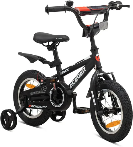 Vista 22 de ACEGER Bicicleta para niños de 2 a 10 años, estilo BMX, para niños y niñas de 2 a 10 años, bicicleta para niños de 12, 14 y 16 pulgadas, con ruedas