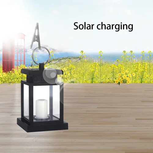 Vista 7 de Farol colgante solar LED alimentado por energía solar, impermeable, para exteriores, decoración de velas decorativas para jardín, patio, paisaje