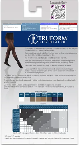 Vista 4 de Truform Lites Pantyhose Queen, Beige claro (paquete de 2)