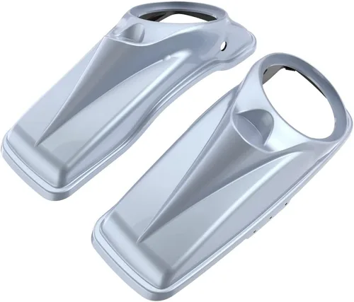Vista 70 de Tapas para bocinas de motocicleta aptas para 2014+ Harley Touring Hard Saddle Bags - Whisky ámbar, 8 pulgadas Amber Whiskey