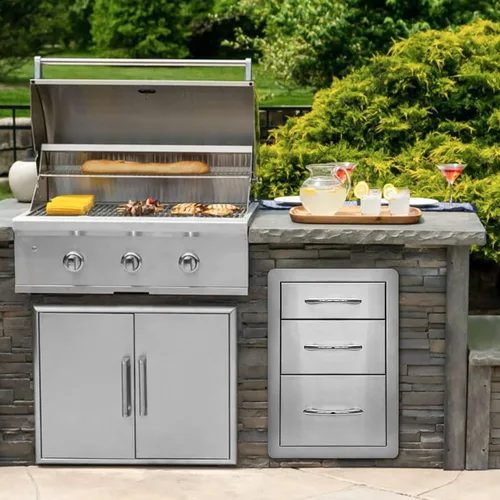 Vista 7 de Stanbroil Cajones de cocina para exteriores de acero inoxidable, 15 pulgadas de ancho x 21.5 pulgadas de alto x 23 pulgadas de profundidad, cajón