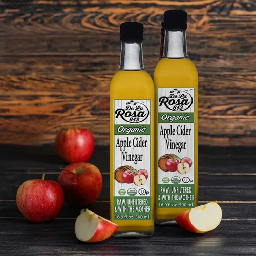 Vista 6 de De La Rosa Vinagre de sidra de manzana orgánico, crudo y sin filtrar, Kosher para Pascua, vegano y sin gluten, ideal para aderezos de ensaladas