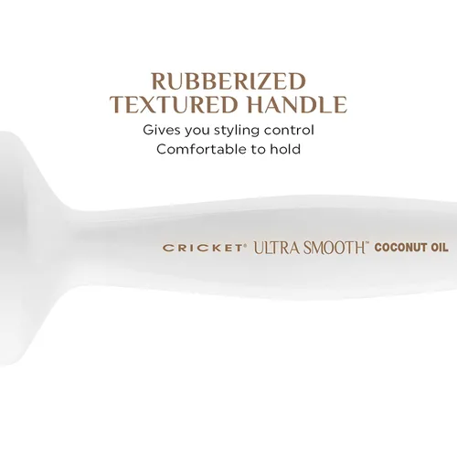 Vista 6 de Cricket Cepillo térmico de coco ultra suave, barril de cerámica de 1.5 pulgadas, aceite de coco y queratina, cerdas antiestáticas resistentes al