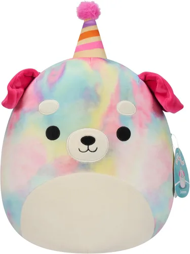 Vista 12 de Squishmallows Cartel original de 12 pulgadas de Colin the Cow Holding "Happy Birthday" – Peluche oficial de Jazwares (tamaño mediano)