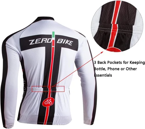 Vista 4 de Men's Soft Long Sleeve Breathable Bicycle Cycling Jersey Polyester Clothing Outdoor Sports Fall Autumn