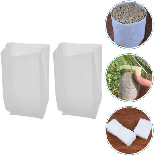 Vista 8 de 200pcs Non Woven Fabric Plant Growing Bags for Seed Starting