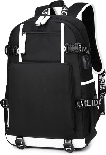 Vista 7 de BOLAKE Mochila juvenil Cristiano Ronaldo con puerto de carga USB, duradera Al Nassr FC, mochila casual para estudiantes, color 13, Mochilas