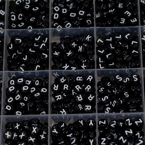 Vista 6 de Juego de 1450 cuentas de letras redondas de acrílico de 0.16 x 0.27 pulgadas, cuentas de las letras del alfabeto de la A a la Z y cuentas de números