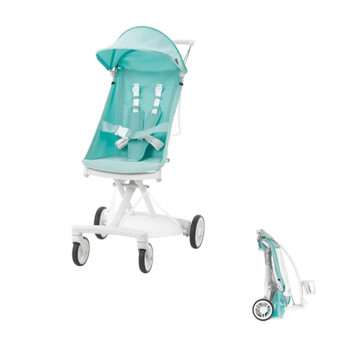 Vista 8 de évolur Roamer Cochecito ultraligero, cochecito de viaje compacto de una sola mano con plegado automático y soporte propio, arnés de seguridad de 5