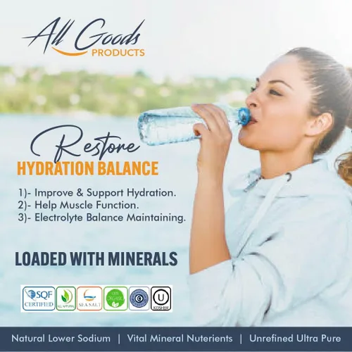 Vista 5 de All Goods - Sal marina mineral – 16 onzas de grano grueso, 100% natural, cosechada a mano, rica en más de 90 minerales esenciales, 30% menos