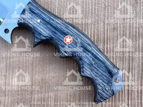 Vista 5 de I - Cuchillo rastreador hecho a mano, cuchillos de caza de acero D2, mango de madera de dólar, cuchillo de hoja fija, mano derecha, scout, llevar