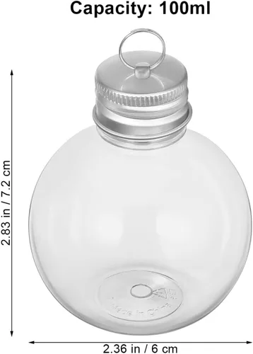 Vista 8 de Baluue 10 piezas de bolas de bebida de Navidad de 100 ml, adornos grandes de vaso de chupito de plástico transparente, adornos llenables para árbol