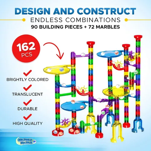 Vista 5 de Marble Mania Marble Run - Marble Runs para niños - 162 piezas más bañera