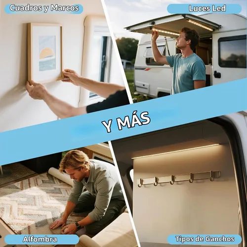 Vista 8 de Cinta de Doble Cara, 1.18" x 80" Cinta de Montaje Nano Transparente de Servicio Pesado con Estuche Protector, Adhesivo Pegajoso para Alfombra