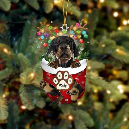 Vista 140 de Adornos personalizados de Pug cervatillo – Decoración personalizada para árbol de Navidad con patas de bolsillo de nieve