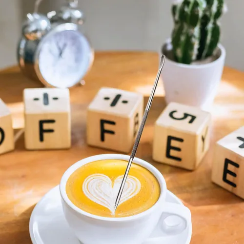 Vista 6 de Pluma artística de café con leche de acero inoxidable – Bolígrafo de especias, accesorio para máquina de café espresso capuchino, herramienta