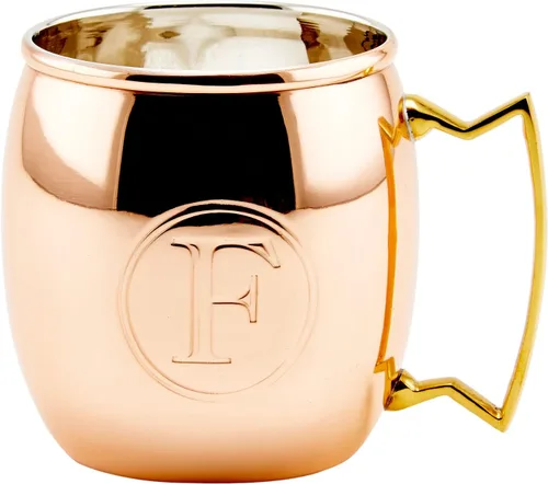 Vista 21 de Old Dutch International Taza sólida Moscow Mule, 16 onzas, monograma A, cobre