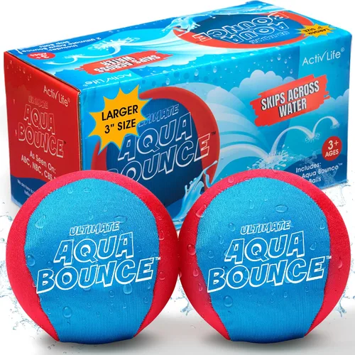 Vista 12 de Activ Life Ultimate - Paquete de 2 pelotas de salto de agua más grandes de 3 pulgadas, pelotas rebotadoras para diversión en la piscina y la playa