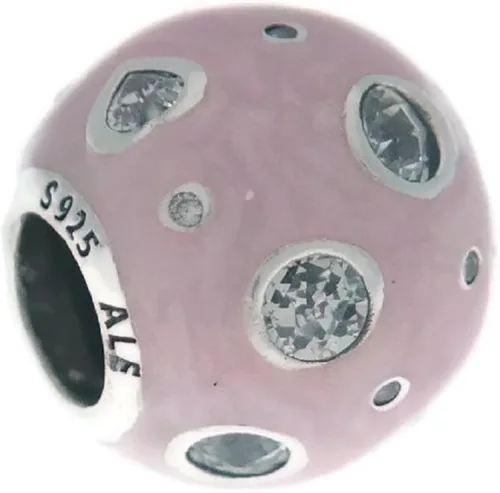 Vista 2 de Pandora perlado rosa Dreams encanto, esmalte rosa claro y transparente CZ, 797033en153