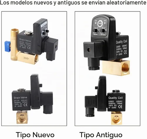 Vista 2 de Válvula de drenaje automática G1/2 DN15 Válvula de drenaje electrónica automática cronometrada para gestión de condensado de compresor de aire (230V)