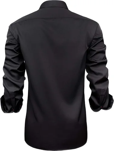 Vista 4 de J.Ver - Camisa de vestir para hombre, informal, manga larga, no se arruga, ajuste regular, elástica, con botones