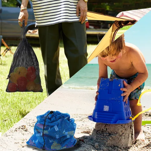 Vista 7 de GSE Games & Sports Expert Bolsa de malla con cordón para béisbol, pelotas de pickleball, pelotas de golf, gimnasio, equipo de natación, lavandería